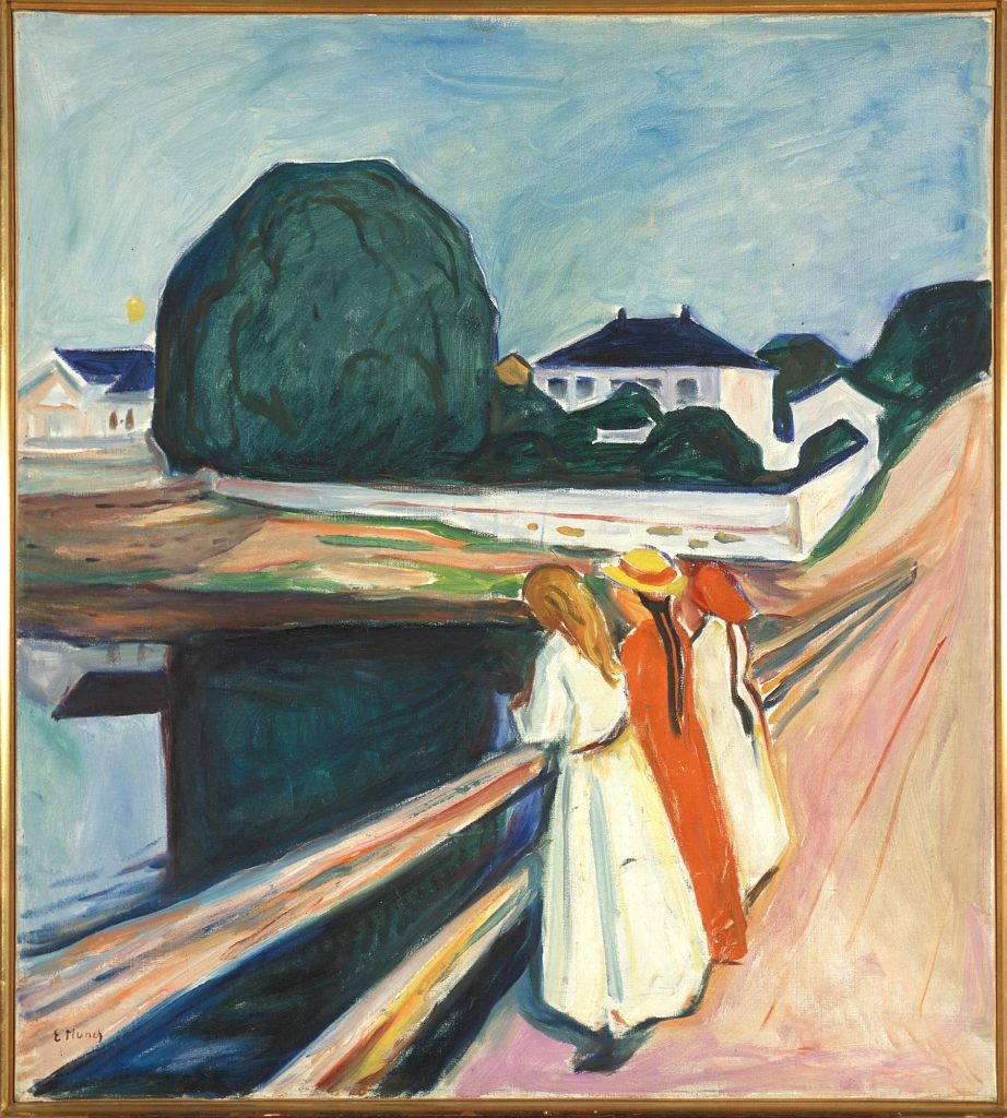 Edvard Munch, The Girls on the Bridge, 1927. Oil on canvas, 100,5x90 cm. Foto Halvor Bjørngård © Munchmuseet