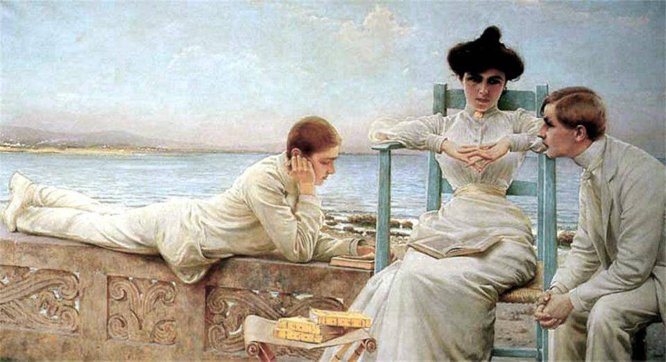 Vittorio Matteo Corcos, Lettura sul mare, 1910
