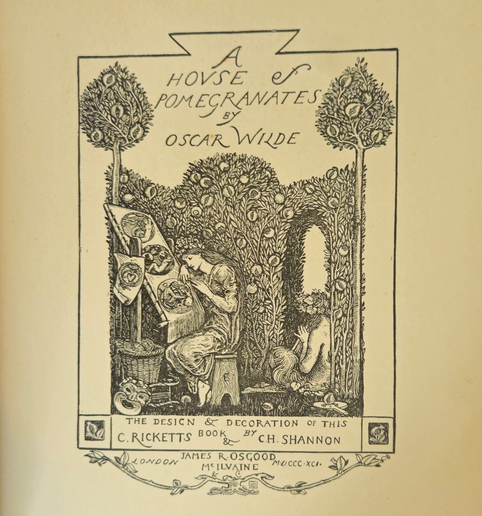 Il frontespizio della prima edizione di "A house of pomegranates" - foto di Roberto Copello