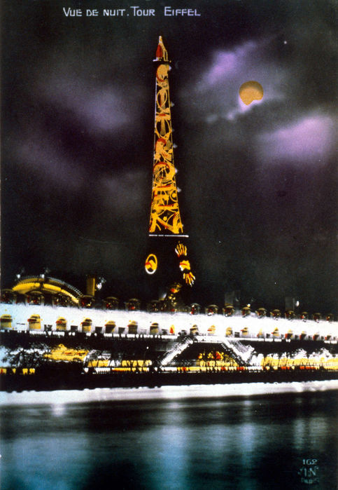 La tour Eiffel sponsorizzata in una cartolina d'epoca.