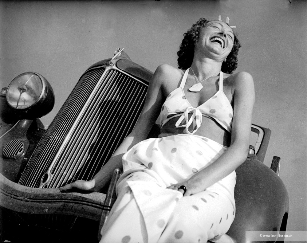 Nusch Éluard by_the_side_of_a_car,  Golfe_Juan_France,  1937 