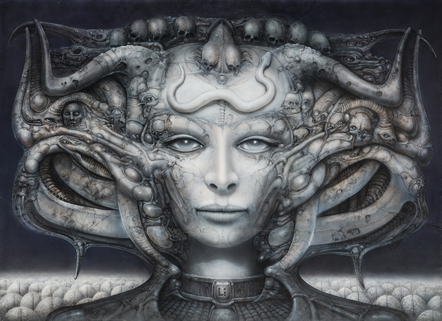 Una delle opere di H.R. Giger esposto a Torino