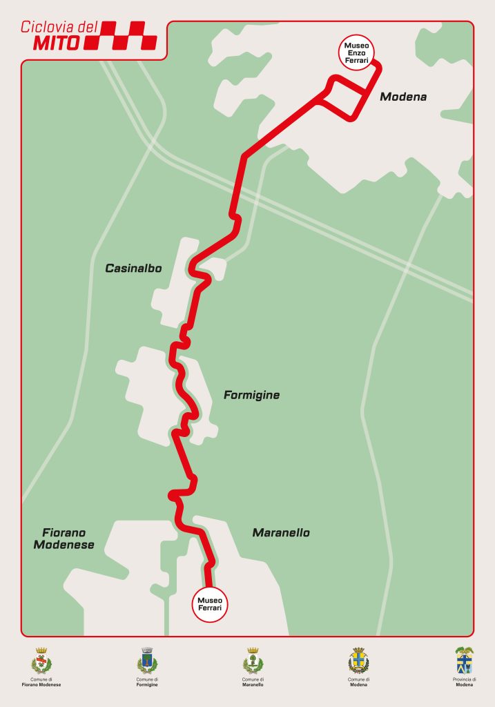 il tracciato della ciclovia del Mito