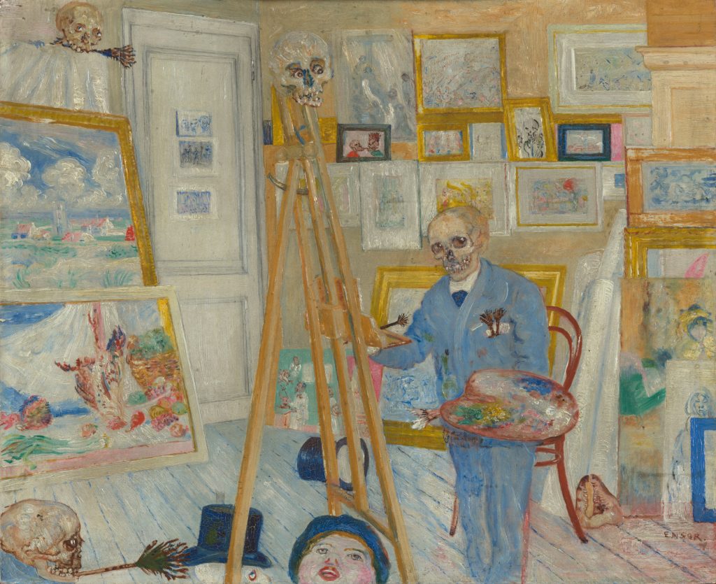 James Ensor, Lo scheletro pittore, Collection KMSKA - Flemish Community (CC0)