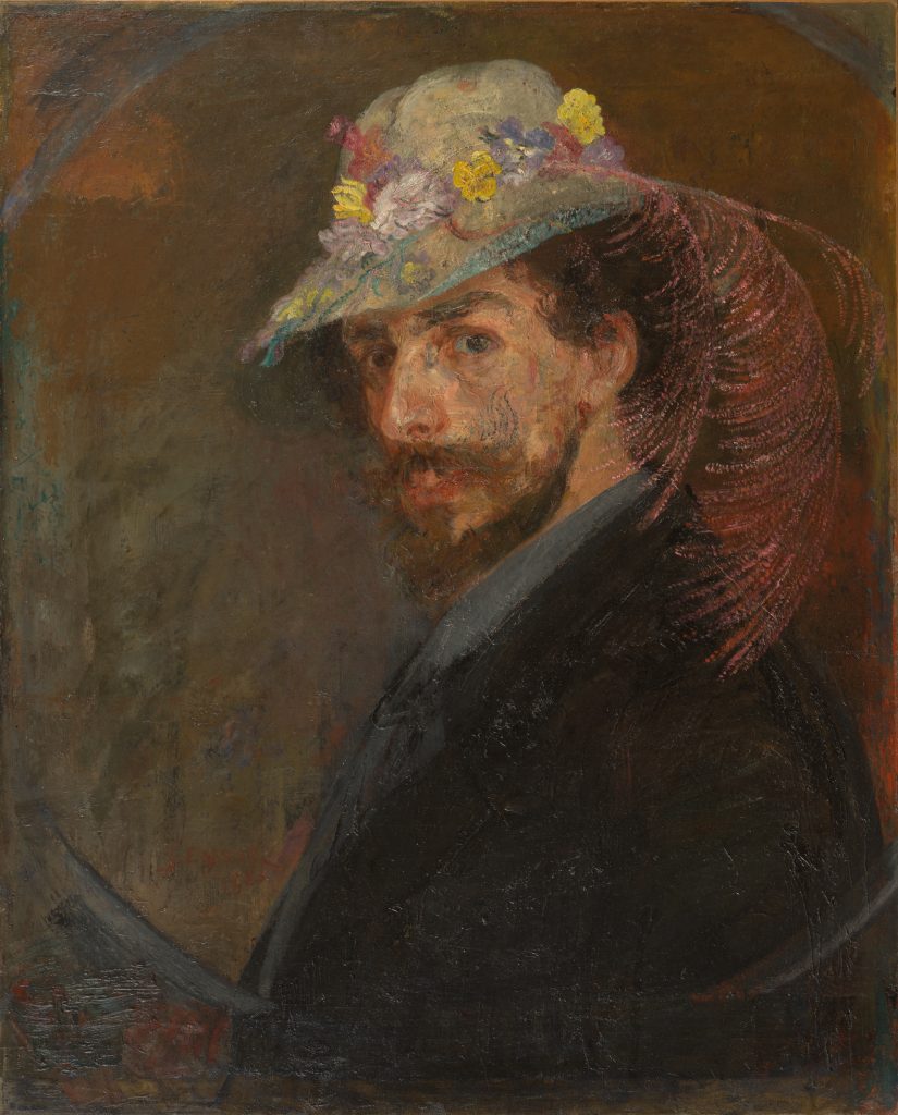 James Ensor, Autoritratto con cappello fiorito. Mu.ZEE Ostend, foto: Adri Verburg