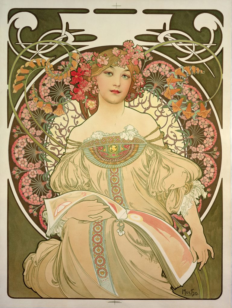 Alphonse Mucha: Fantasticheria, 1897, Litografia a colori, cm 34,5 x 27 © Mucha Trust