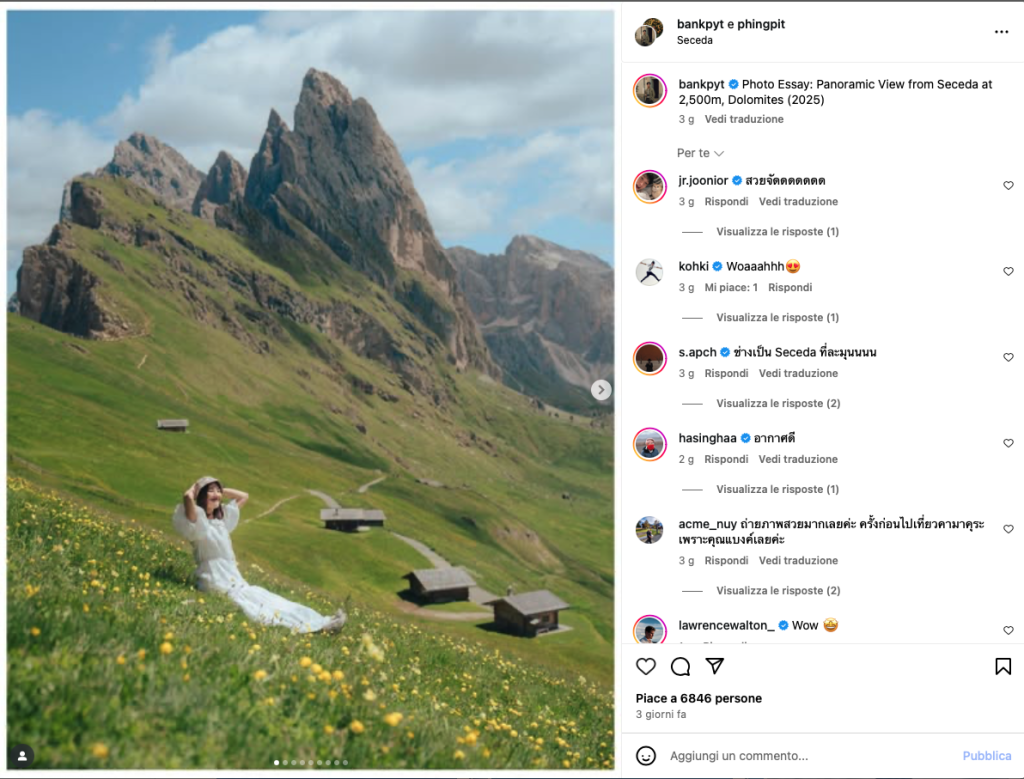 Seceda, Dolomiti - da Instagram