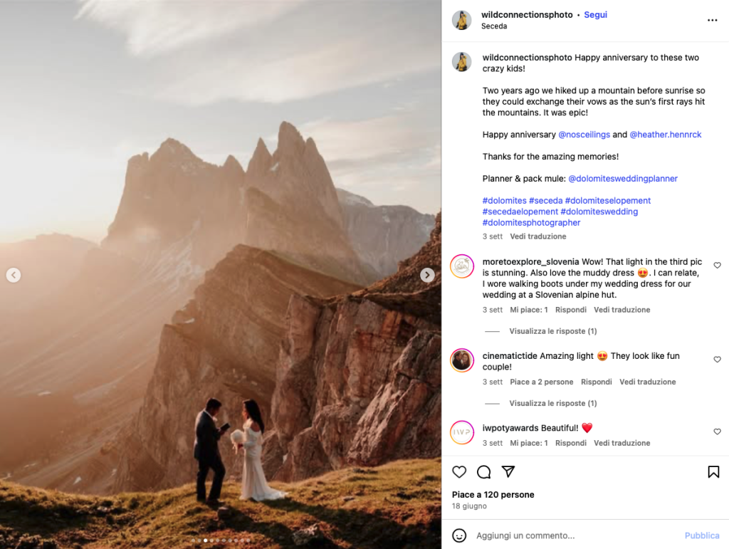 Seceda, Dolomiti - da Instagram