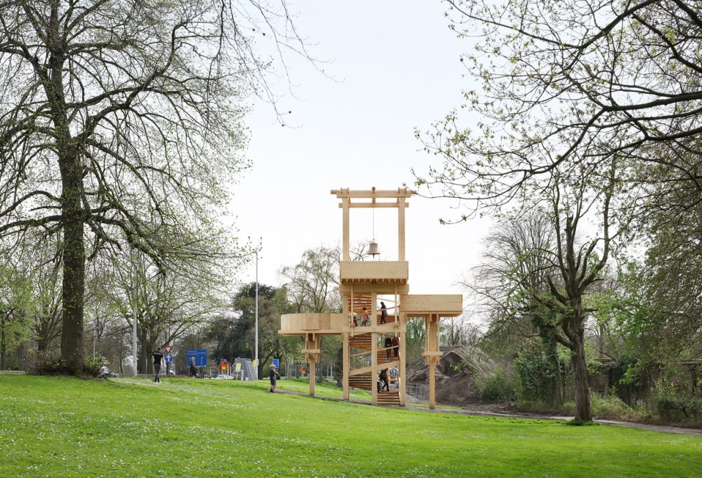 The tower of balance, Bangkok Project Studio, Bruges Triennial 2024 © Filip Dujardin