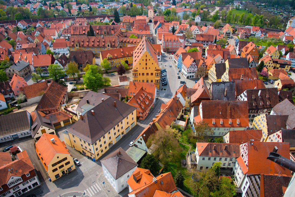 Nordlingen, in Germania, vista dalla chiesa di San Giorgio
