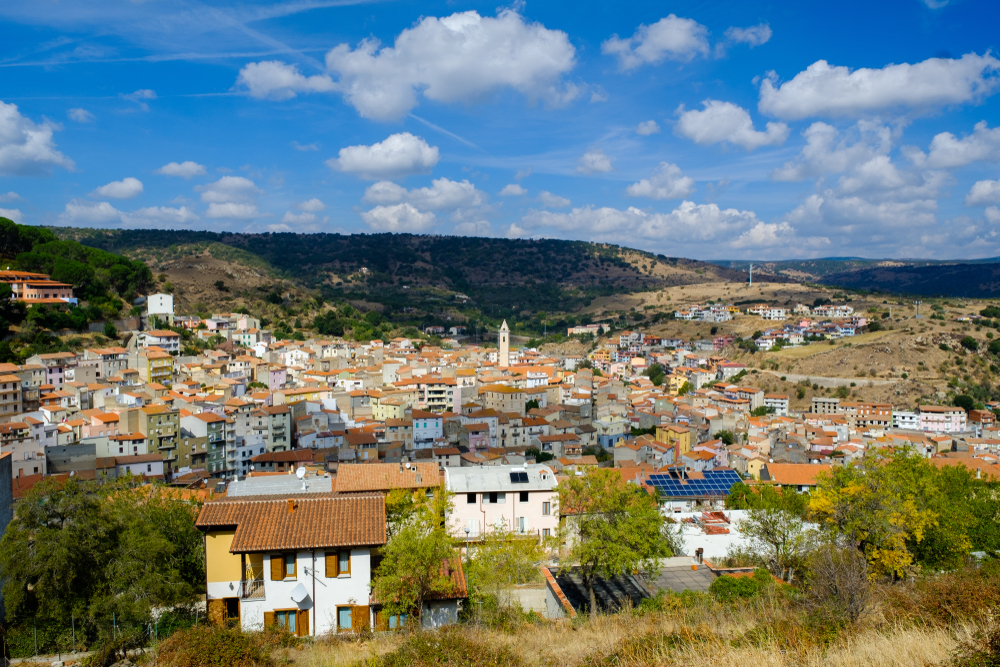 Panoramica su Bitti, nella Sardegna nord occidentale
