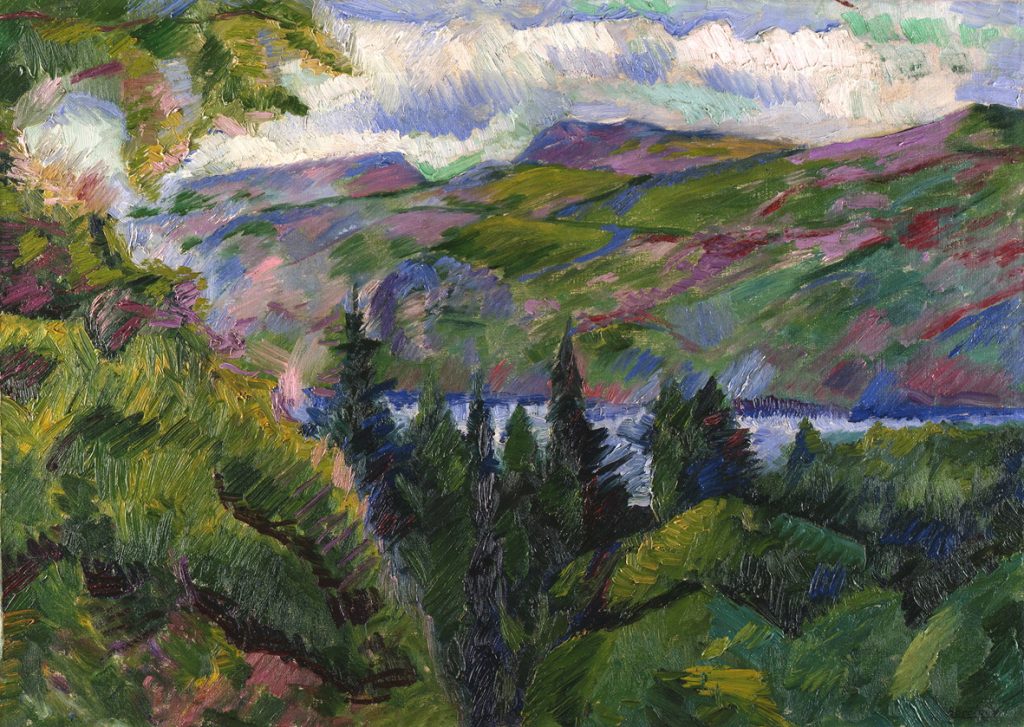 Paesaggio con montagne e lago, 1916, Umberto Boccioni