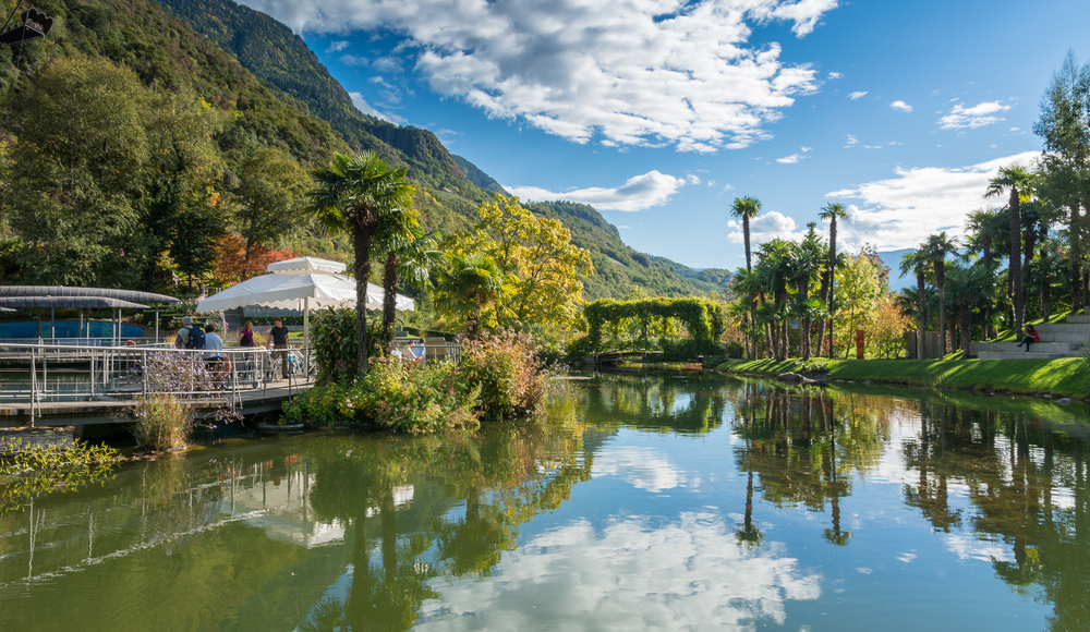 specchio d'acqua nei giardini di Castel Trauttmansdorff