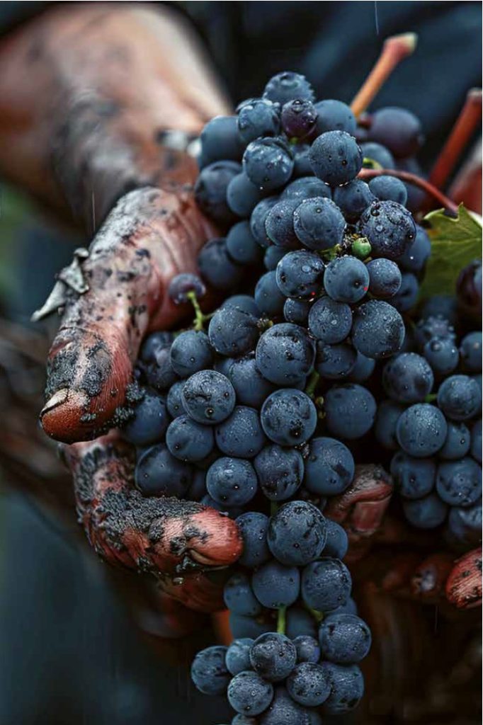 grappolo d'uva appena raccolto