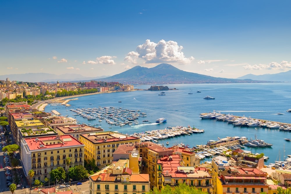 Il Golfo di Napoli e il Vesuvio visti dal Vomero