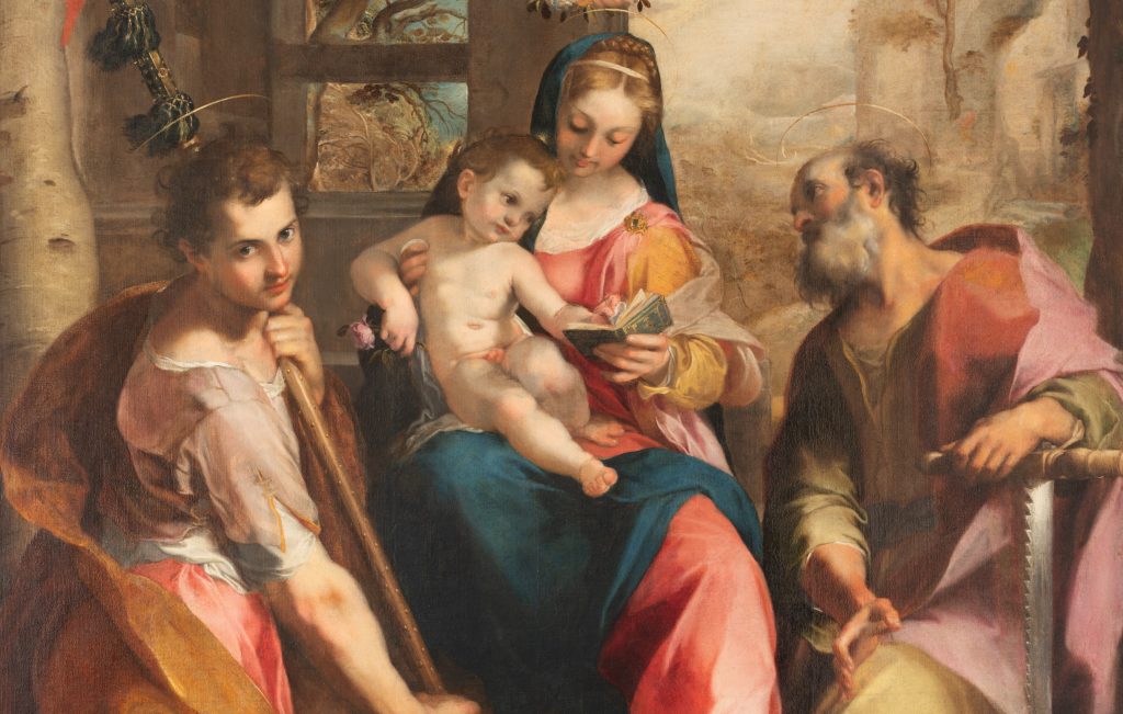 Federico Barocci, Madonna col Bambino, i santi Giuda e Simone e i donatori detta Madonna di san Simone, 1566- 1567 - © MiC, Galleria Nazionale delle Marche, Urbino – Ph. Claudio Ripalti.
