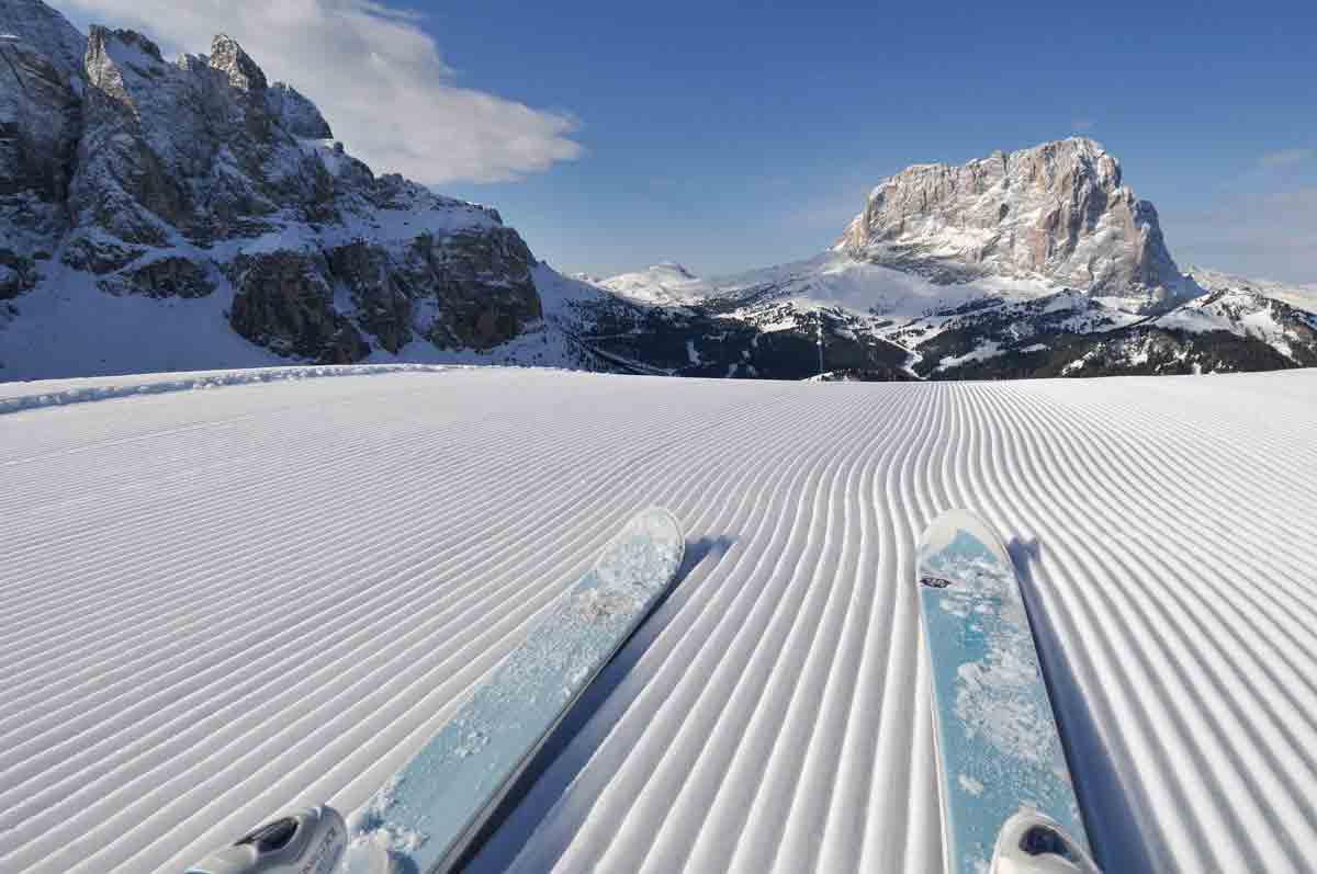 Sci in Val Gardena nel comprensorio Dolomiti Superski.