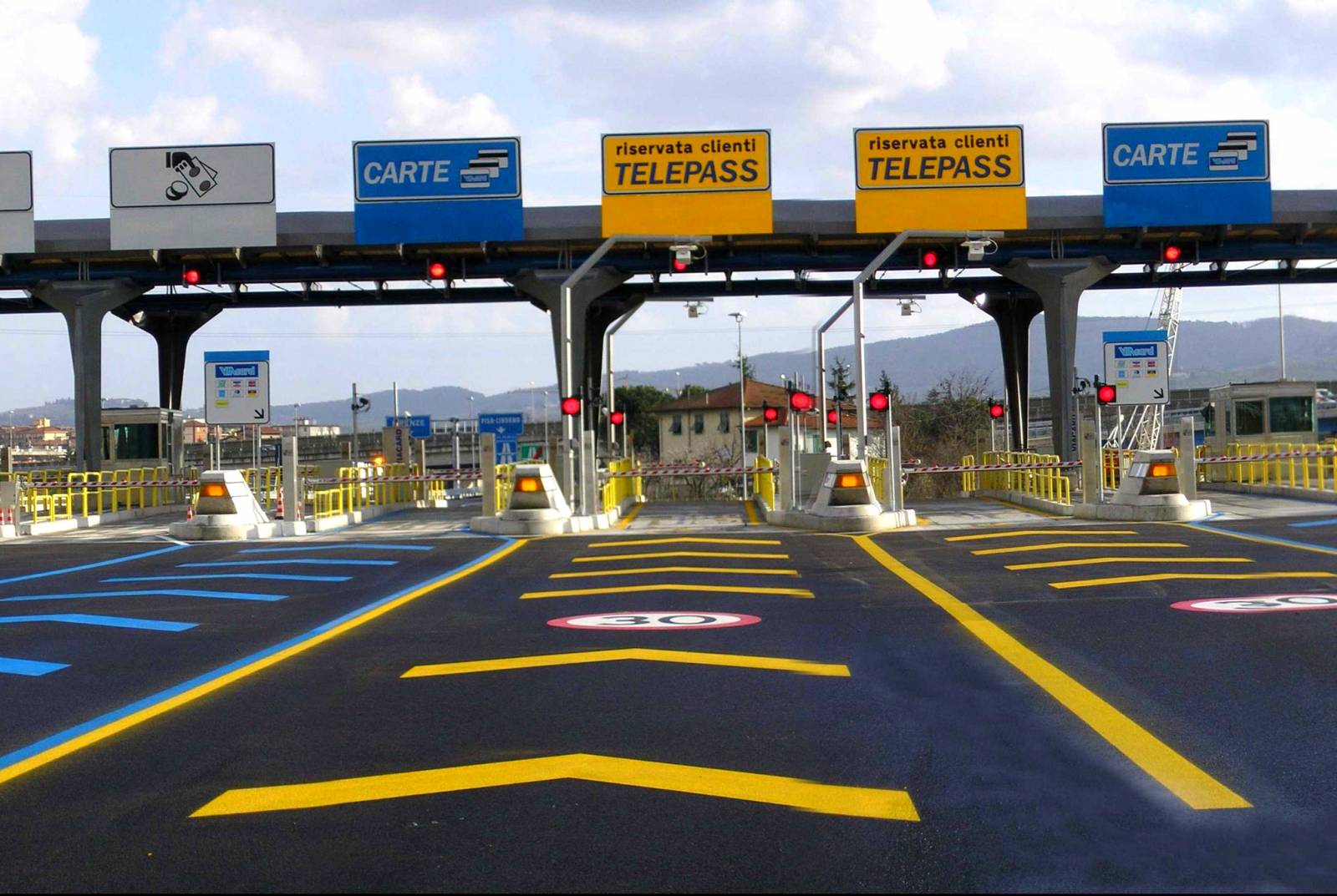 Un varco Telepass in Italia.